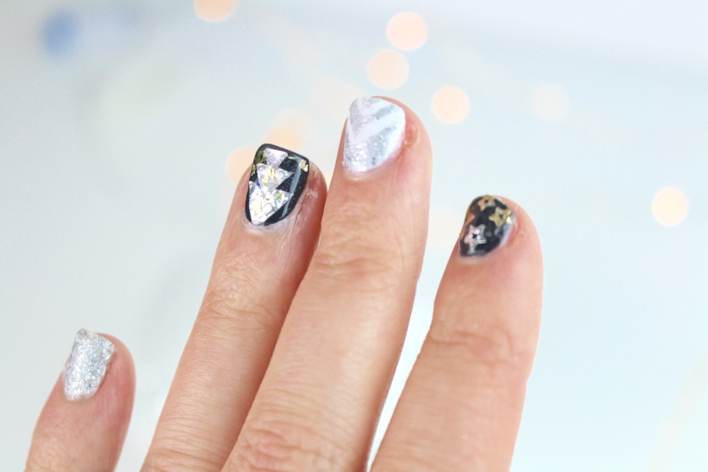 nail art Noël christmas argent silver