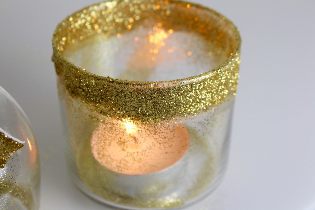 DIY candle bougeoir paillettes glitters 