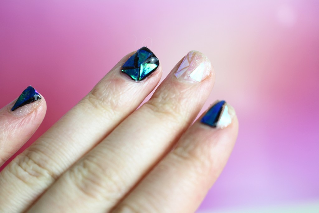 shattered glass nail art