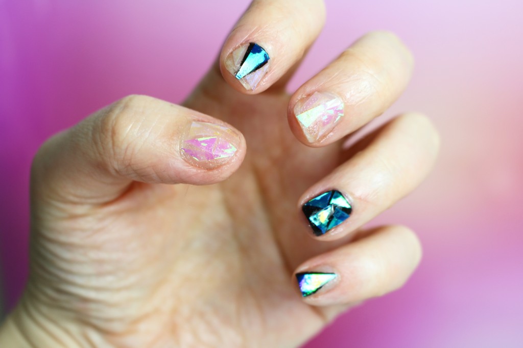 shattered glass nail art